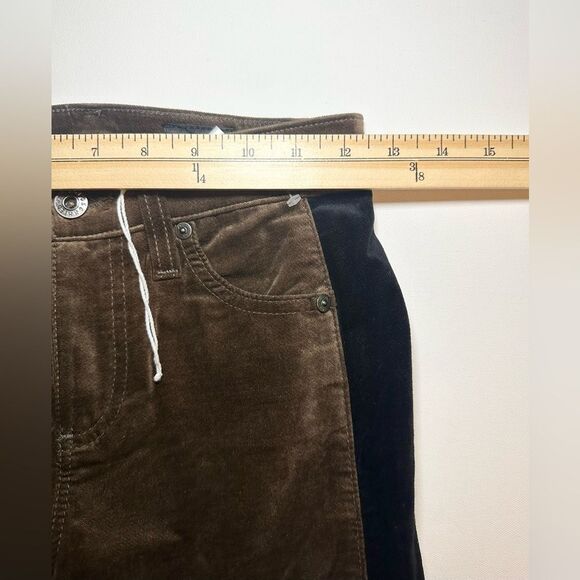 Adriano Goldschmied Mari Tuxedo Stripe Straight Brown Black Pants Women's 25 NWT - Picture 10 of 12